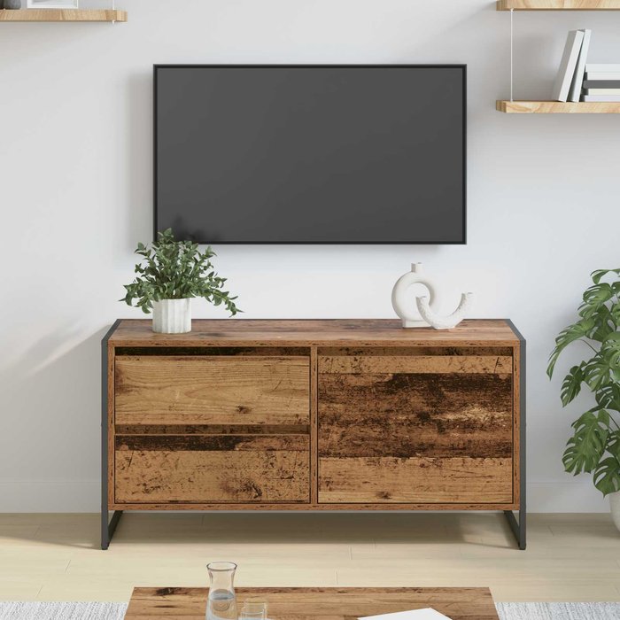 Mueble de tv de madera antigua 100 x 36 x 49,5 cm madera de ingeniería