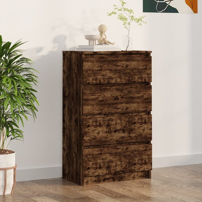 Aparador madera contrachapada color roble ahumado 60x35x98,5 cm - comfortxl