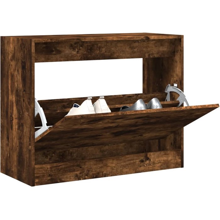 Zapatero roble ahumado 80x34x63 cm madera contrachapada