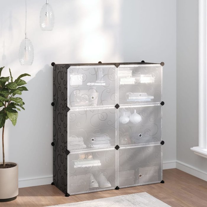 Maison exclusive - zapatero pp negro 84,5x31x93,5 cm