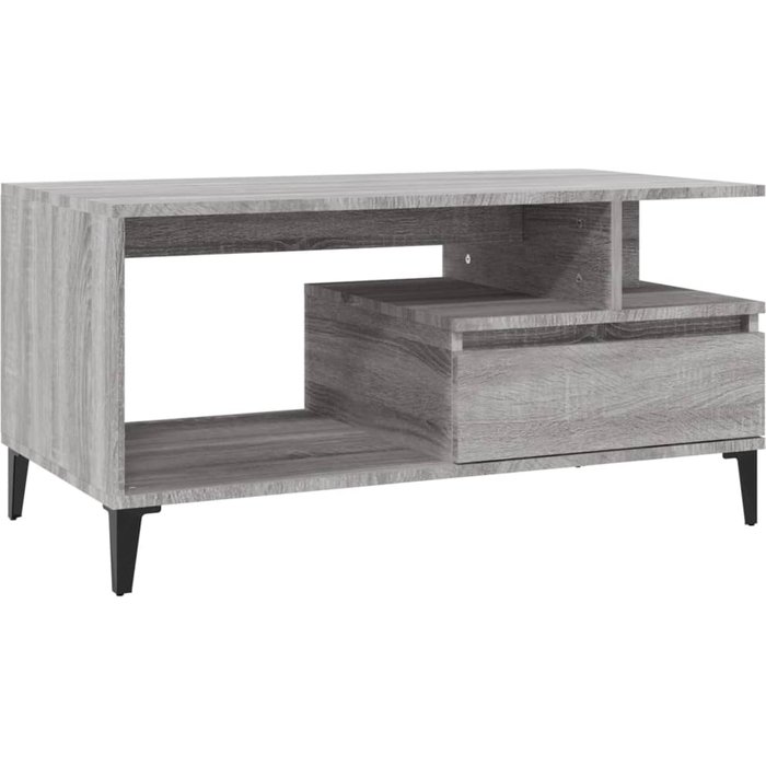 Mesa de centro madera contrachapada gris sonoma 90x49x45 cm - comfortxl