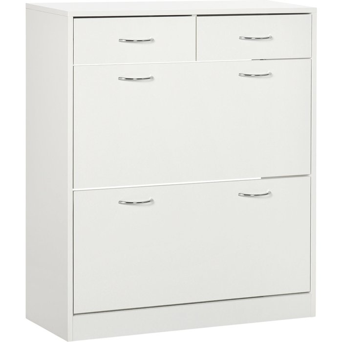 Mueble zapatero homcom melamina de madera blanco 80x30x91.5 cm