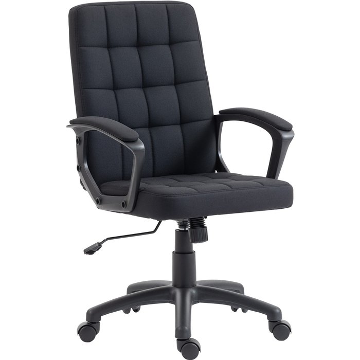 Silla de oficina vinsetto lino sintético negro 59x63x105.5 cm