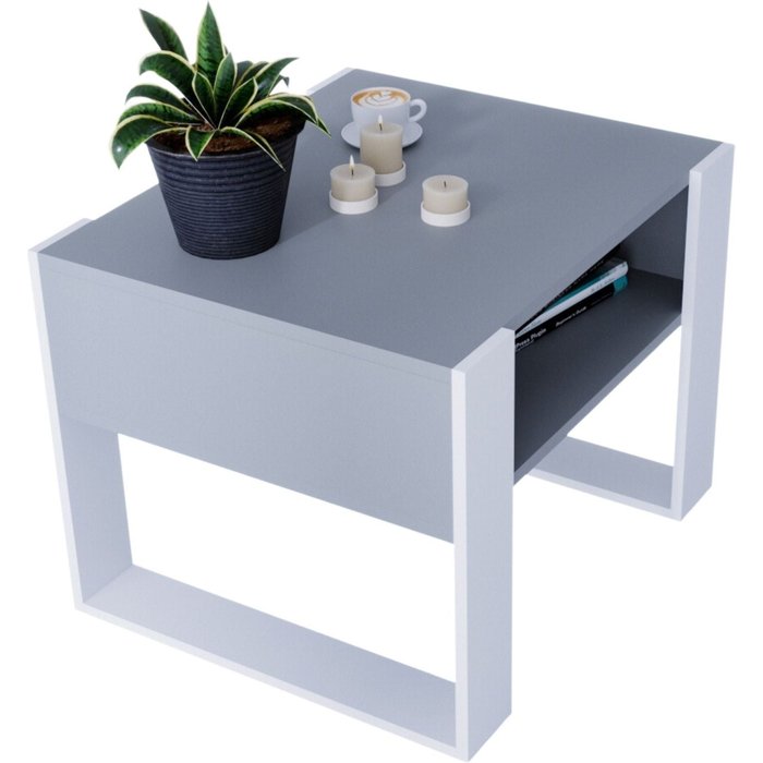 Table basse karo65 moderne et stable pour le salon en matériau dérivé du bois