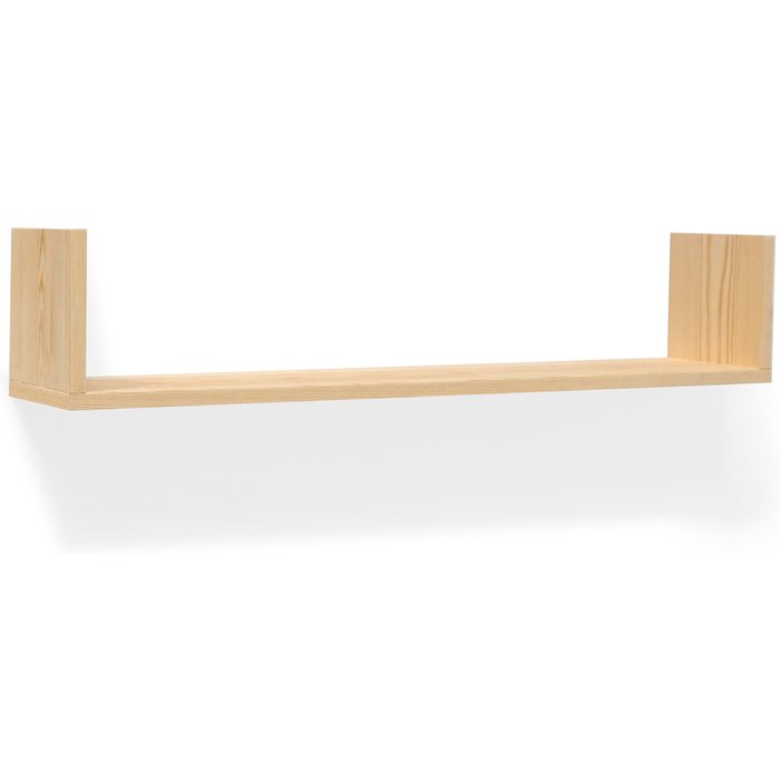 Kala - estantería 100cm de madera maciza flotante acabado natural - decowood