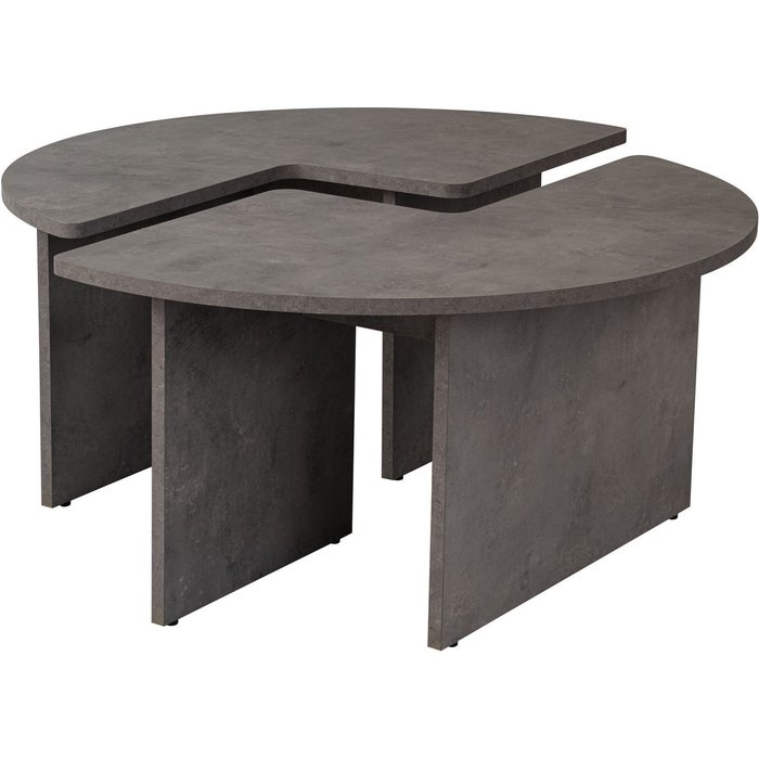 Mesa baja de madera moira 90 x 90 x 41 cm - gris hormigón