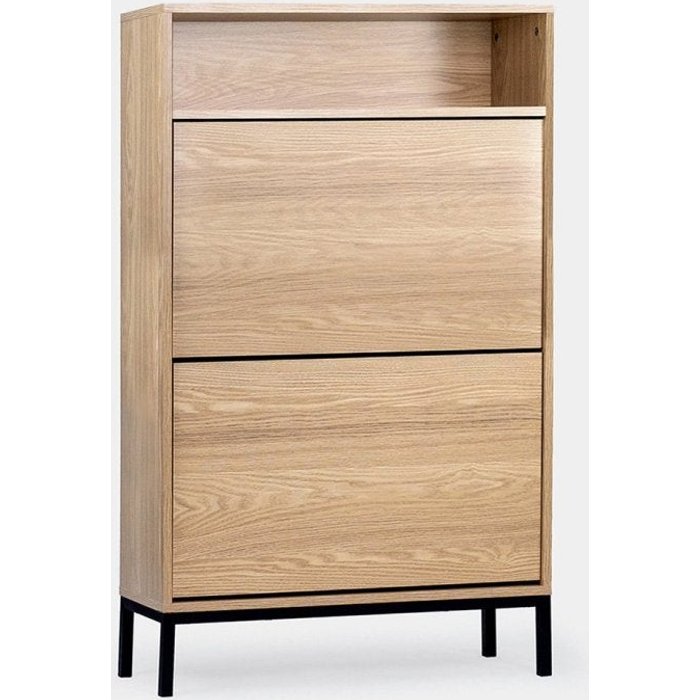 Zapatero estrecho efecto madera natural 70x115 cm