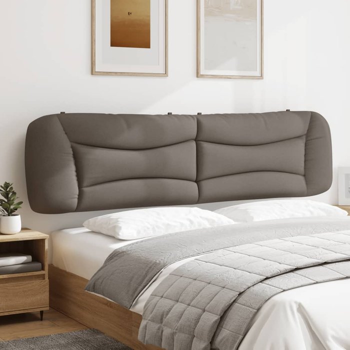 Cabecero de cama acolchado hvar tela gris taupe 200 cm