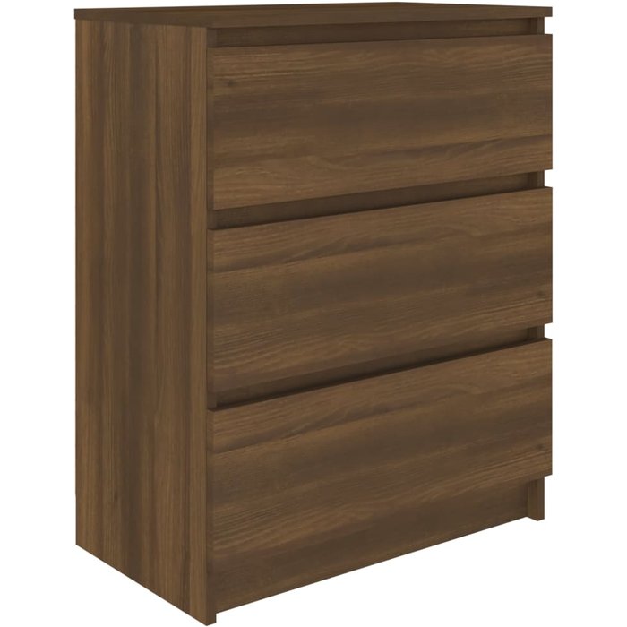 Aparador de madera contrachapada roble marrón 60x35x76 cm - comfortxl