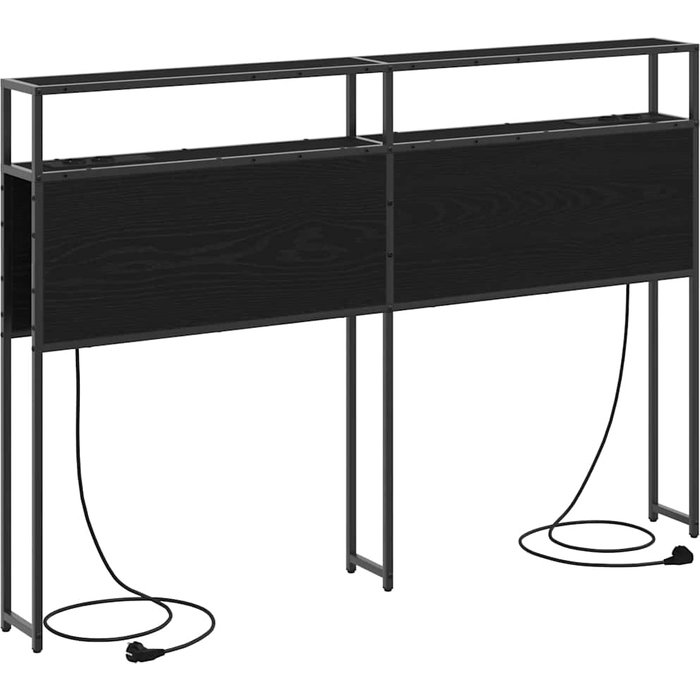 Cabecera de almacenamiento con cabecera roble negro 140 cm