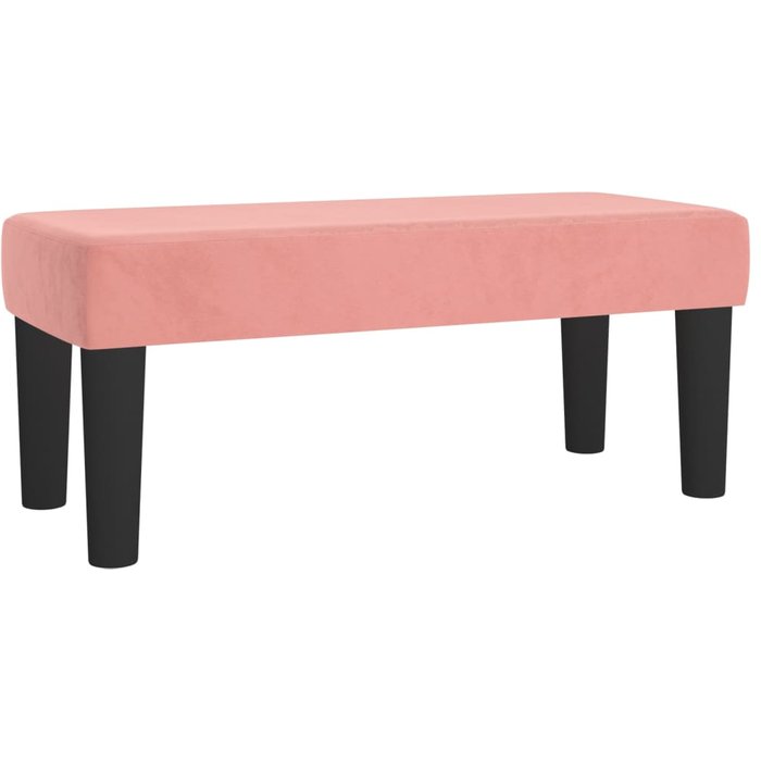 Banco de terciopelo rosa 70x30x30 cm - comfortxl