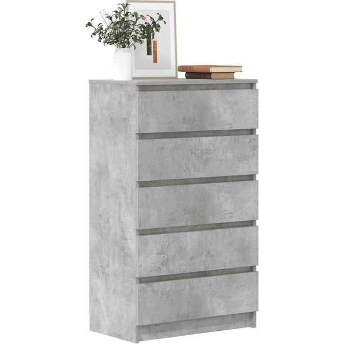 Maison exclusive - cajonera de madera contrachapada gris hormigón 60x36x103 cm