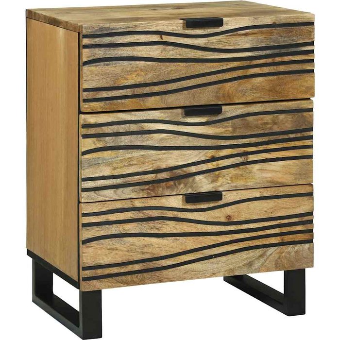 Armario de noche marrón 50 x 33 x 62 cm madera maciza de acacia