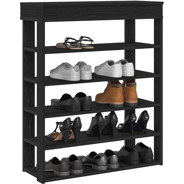 Zapatero de madera de ingeniería negro 80x30x98 cm vidaxl