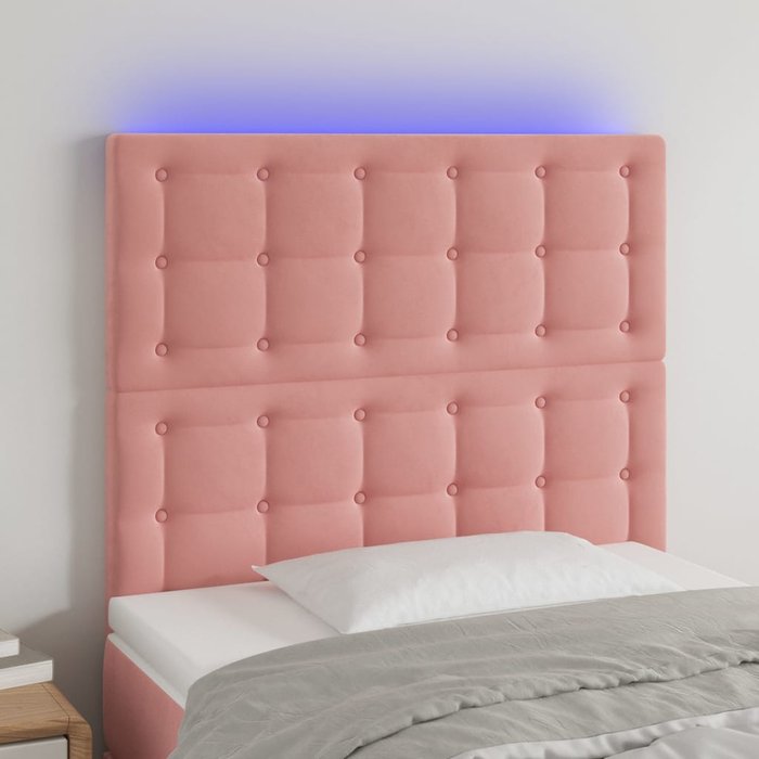 Maison exclusive - cabecero con luces led terciopelo rosa 100x5x118/128 cm