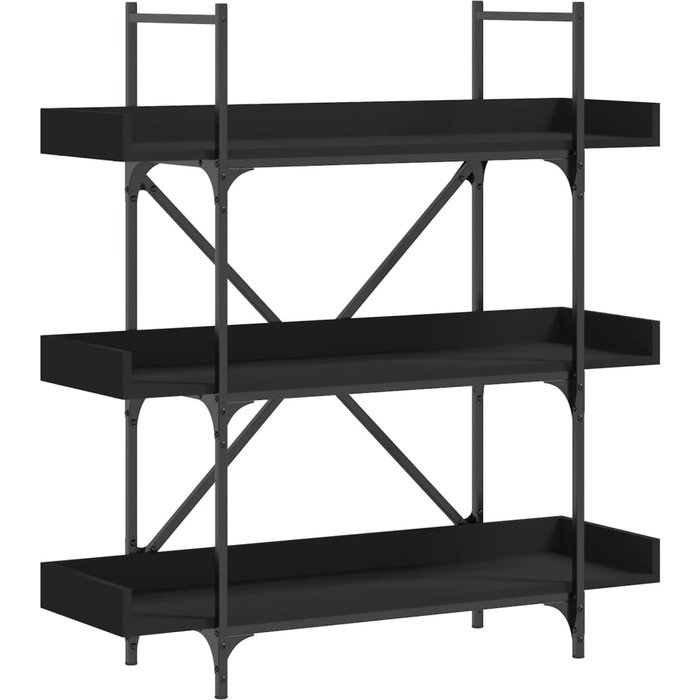 Librería de 3 estantes madera ingeniería negro 100x33x108,5 cm – comfortxl