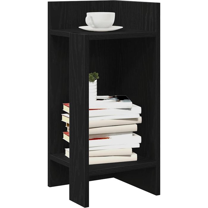 Mesas auxiliares 2 piezas con estante negro 25,5x27x60 cm