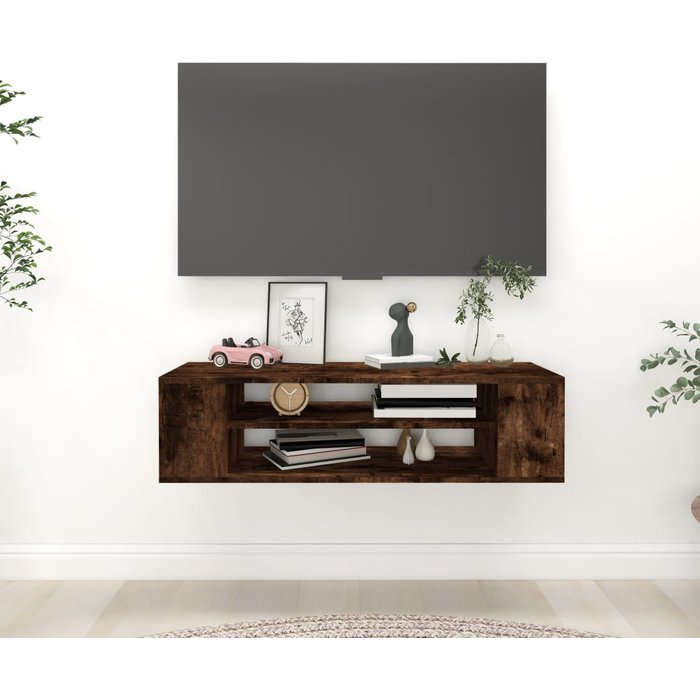Maison exclusive - mueble de tv colgante madera roble ahumado 100x30x26,5 cm
