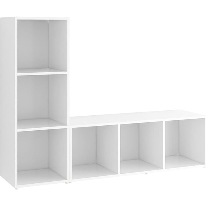 Muebles de salón 2 uds madera ingeniería blanco 107x35x37 cm cfw53074