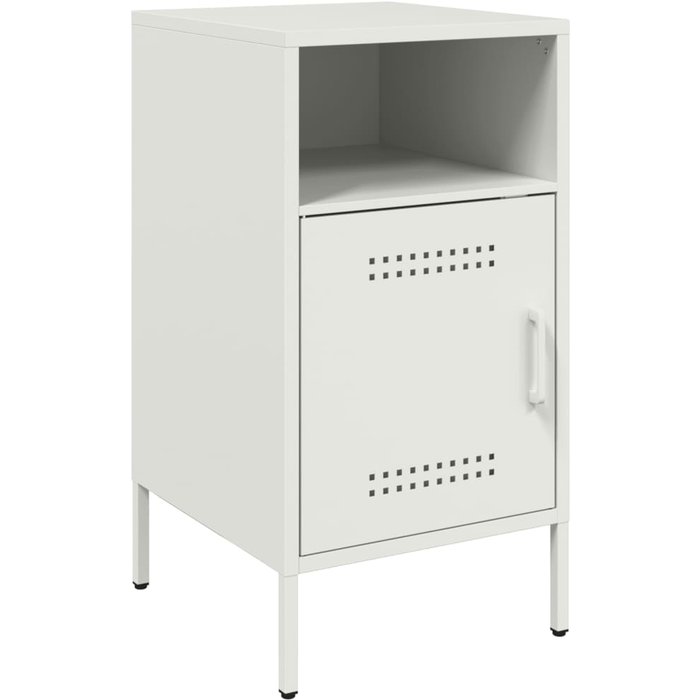 Mesita de noche acero blanco 36x39x68 cm - comfortxl