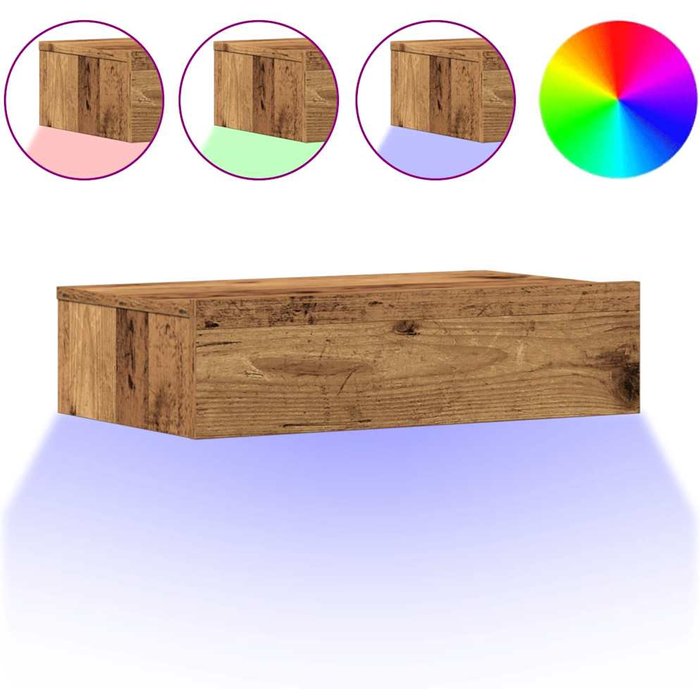 Mesilla de noche de madera antigua 60x35cm madera de ingeniería - comfortxl