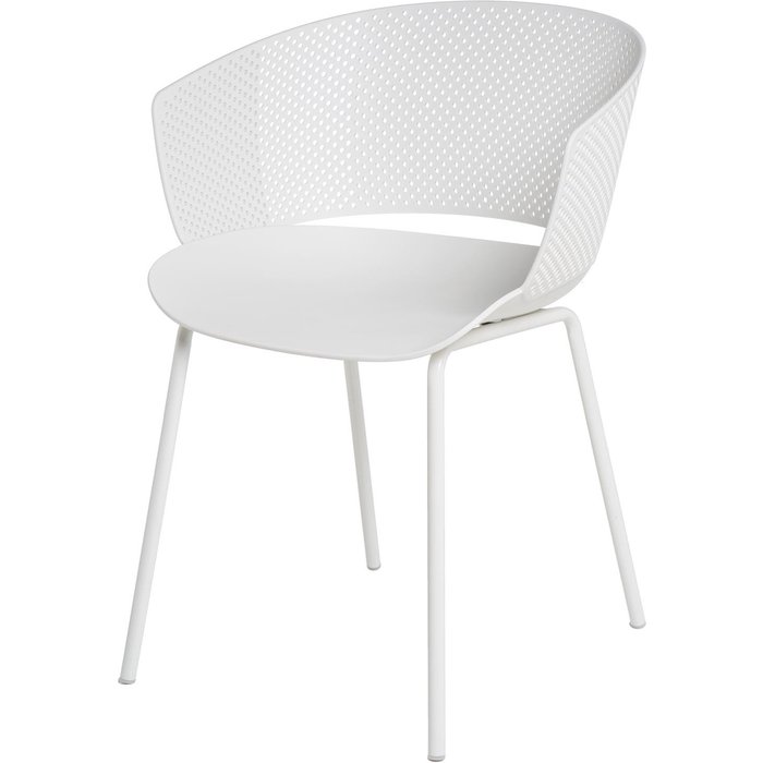 Silla de polipropileno loha con asiento curvo color blanco