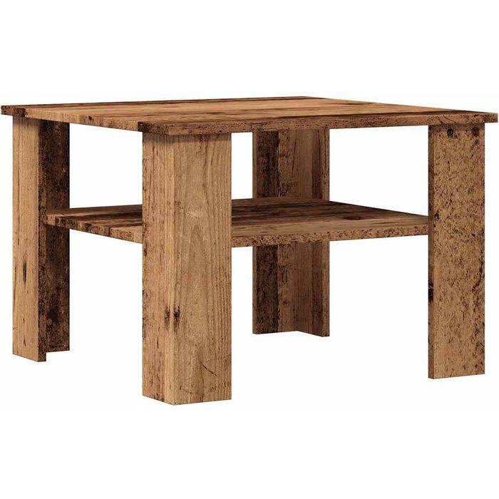 Mesa de centro madera contrachapada madera antigua 60x60x42 cm - comfortxl