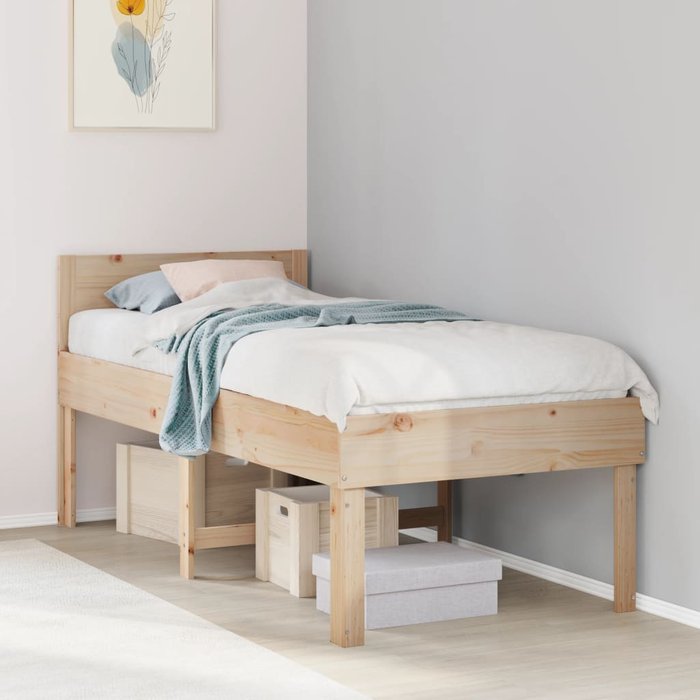 Estructura de cama sin colchón madera maciza de pino 90x190 cm vidaxl
