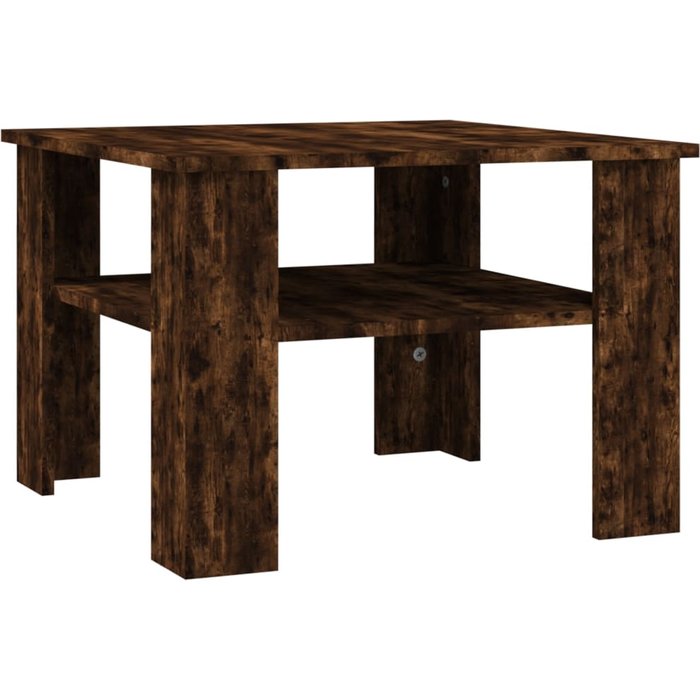 Mesa de centro madera contrachapada roble ahumado 60x60x42 cm - comfortxl