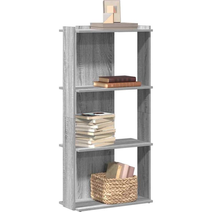 Librería con 3 niveles sonoma gris 60x30x120 cm