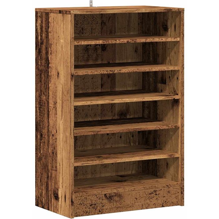 Zapatero de madera laminada, madera envejecida, 60x35x92 cm - comfortxl
