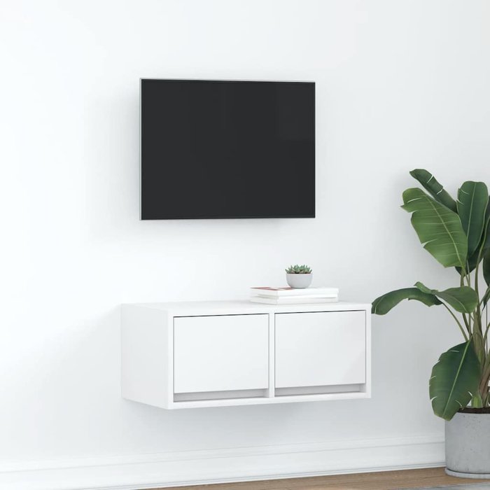 Mueble de tv blanco 60x31x25,5 cm madera de ingeniería