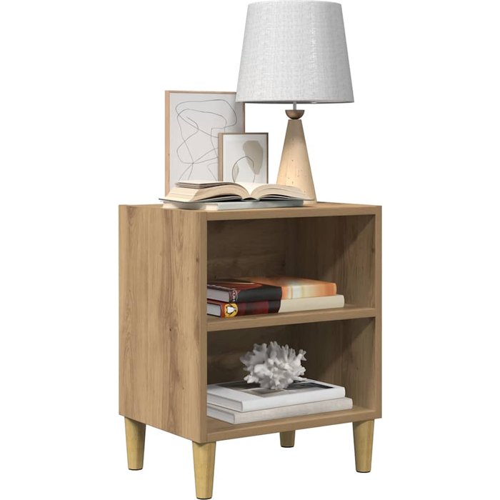 Mesita de noche 2 unidades madera ingeniería roble artisian