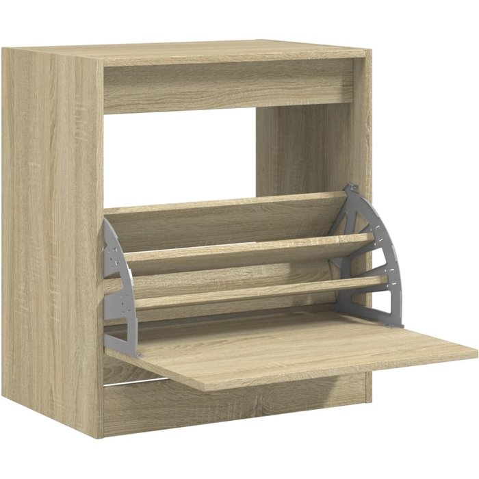 Zapatero de madera de ingeniería de roble sonoma 60x42x69 cm - comfortxl
