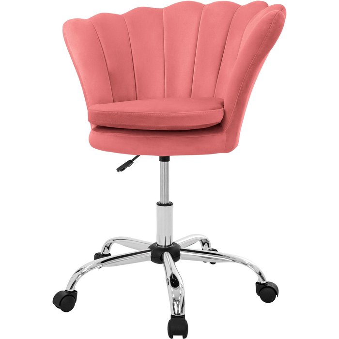 Silla de oficina asiento de terciopelo rosa sillón ergonomico moderno