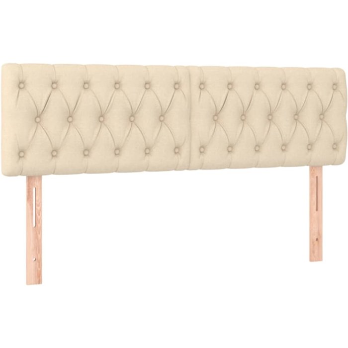 Cabeceros 2 unidades tela color crema 72x7x78/88 cm - comfortxl