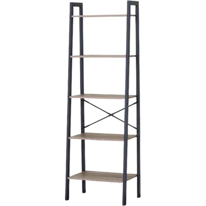 Estantería aurea 5 niveles negro/natural 152x56x37 cm