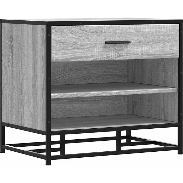 Banco zapatero madera de ingeniería gris sonoma 60x40x53,5 cm - comfortxl