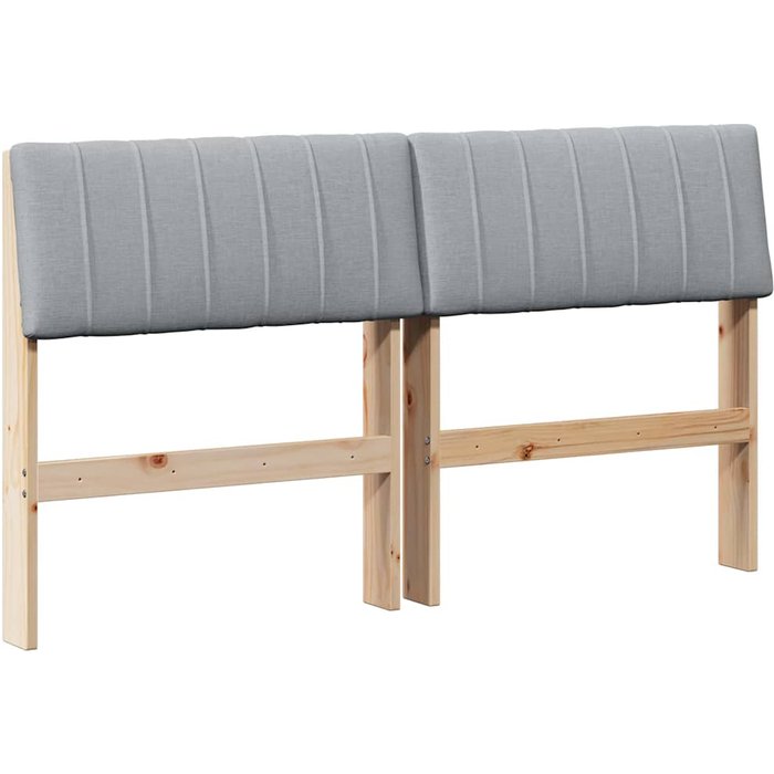 Cabecero cama - mueble cabecero tapizado gris claro 135 cm madera de pino macizo