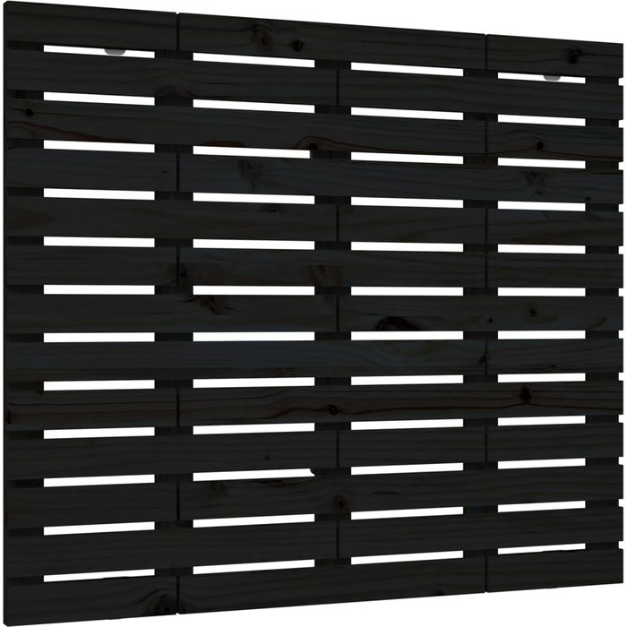 Cabecero cama - mueble cabecero de pared madera maciza pino negro 126x3x91,5 cm