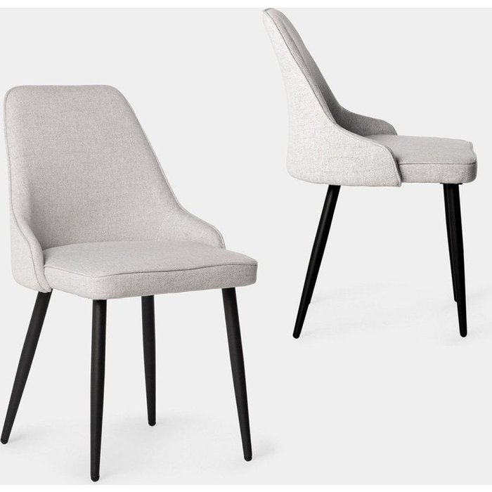 Packs 2 sillas tela gris 52 x 87 cm