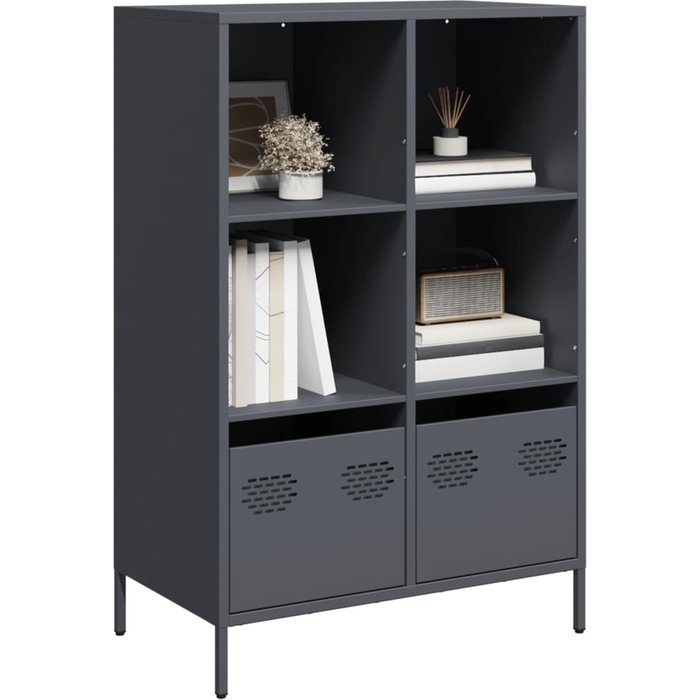 Aparador acero gris antracita 68x39x103,5 cm vidaxl