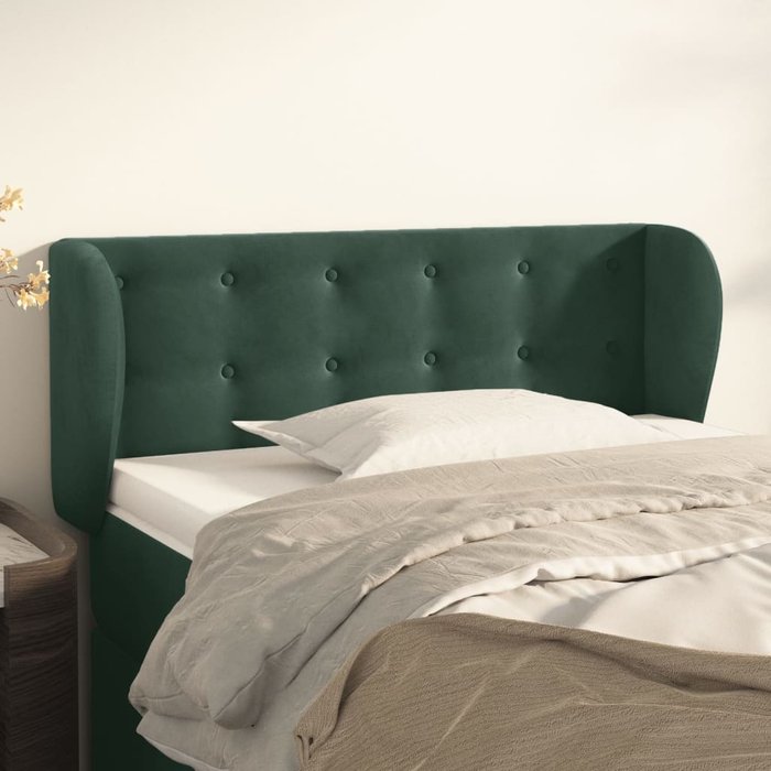 Cabecero de terciopelo verde oscuro 83x23x78/88 cm - comfortxl