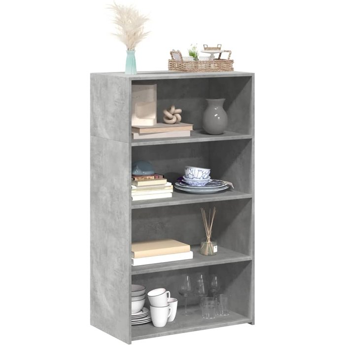 Maison exclusive - aparador alto madera de ingeniería gris hormigón 70x41x124 cm