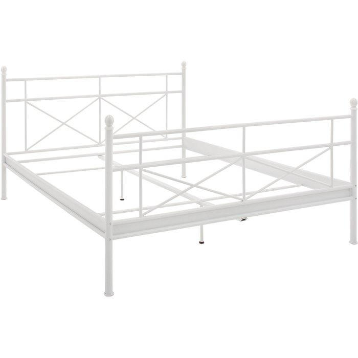 Cama 90x200 cm de metal blanco