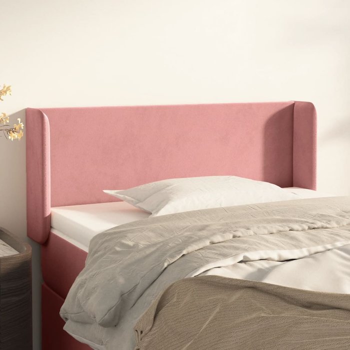 Cabecero de terciopelo rosa 103x16x78/88 cm - comfortxl