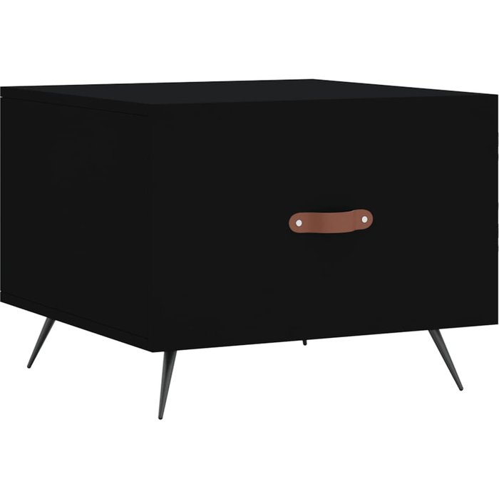 Mesa de centro de madera compuesta negra 50x50x40 cm - comfortxl