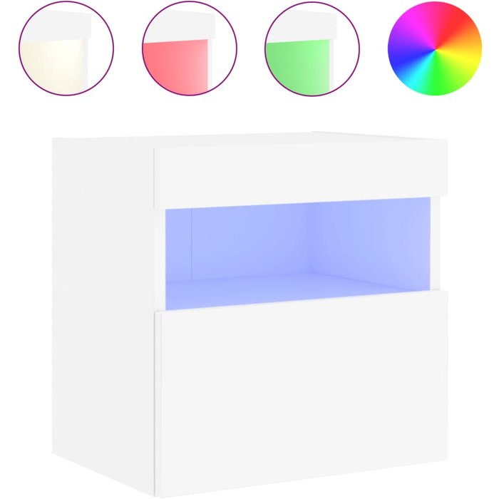Mueble de tv de pared con iluminación led blanca 40x30x40 cm - comfortxl
