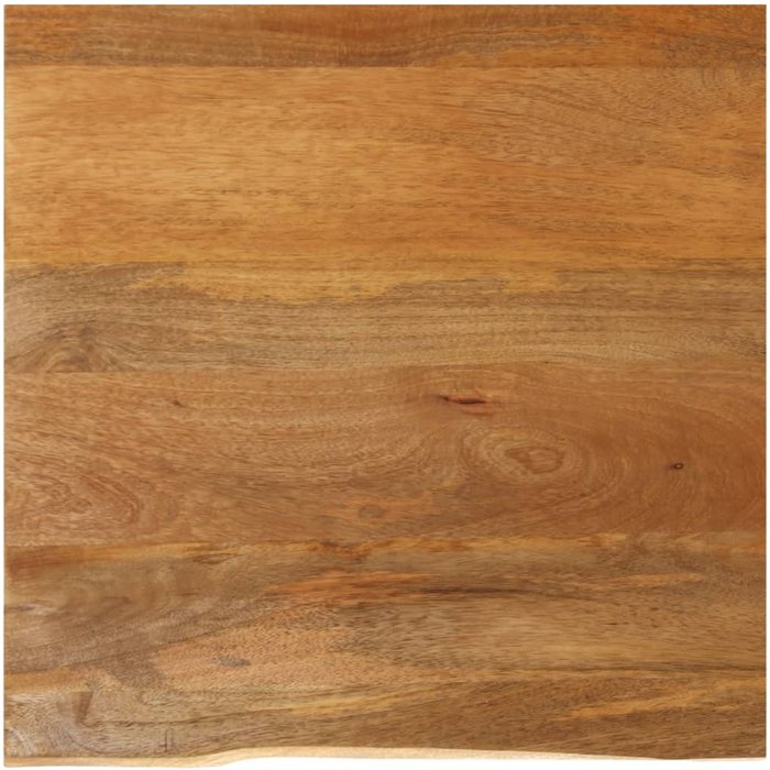 Tablero de mesa con borde natural, 80x80x2,5 cm, madera maciza de mango.
