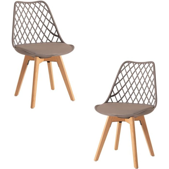 Regalos miguel - packs sillas comedor - pack 2 sillas mima - taupe